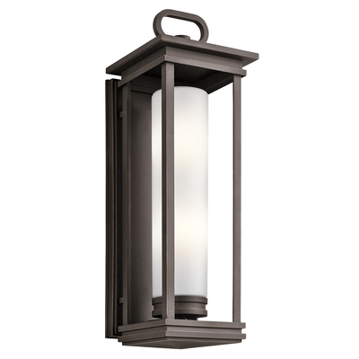 Kichler 49499RZ South Hope 28" 2 Light Outdoor Wall Light with Satin Etched Cased Opal Glass in Rubbed Bronze™
